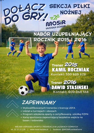 Nabór uzupełniający do roczników 2015 i 2016.